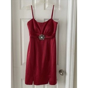 Dressbarn Collection Dress 10 Spaghetti Straps Red Cocktail Pary Evening